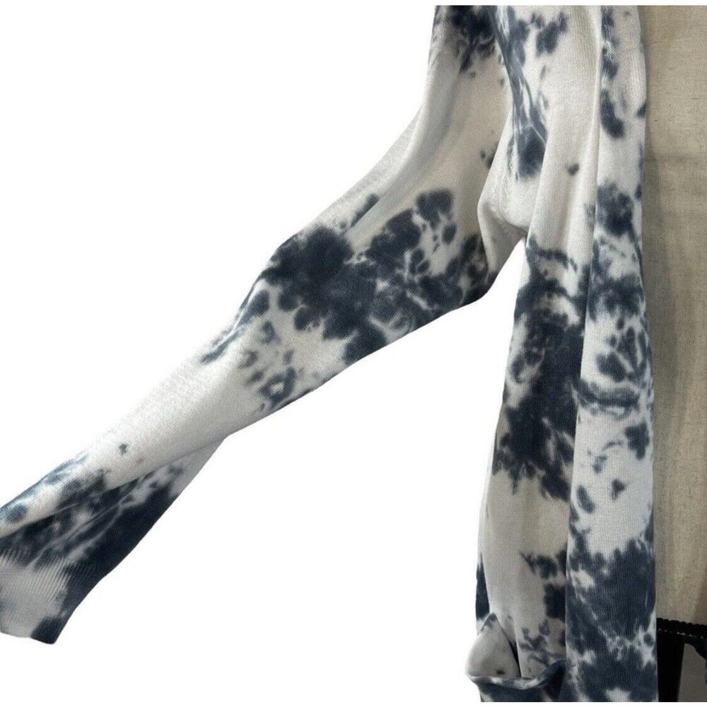 Style & Co 0X-Large Long Cardigan Open Front Long Sleeve Pocket Stretch Tie-Dye - Picture 3 of 10